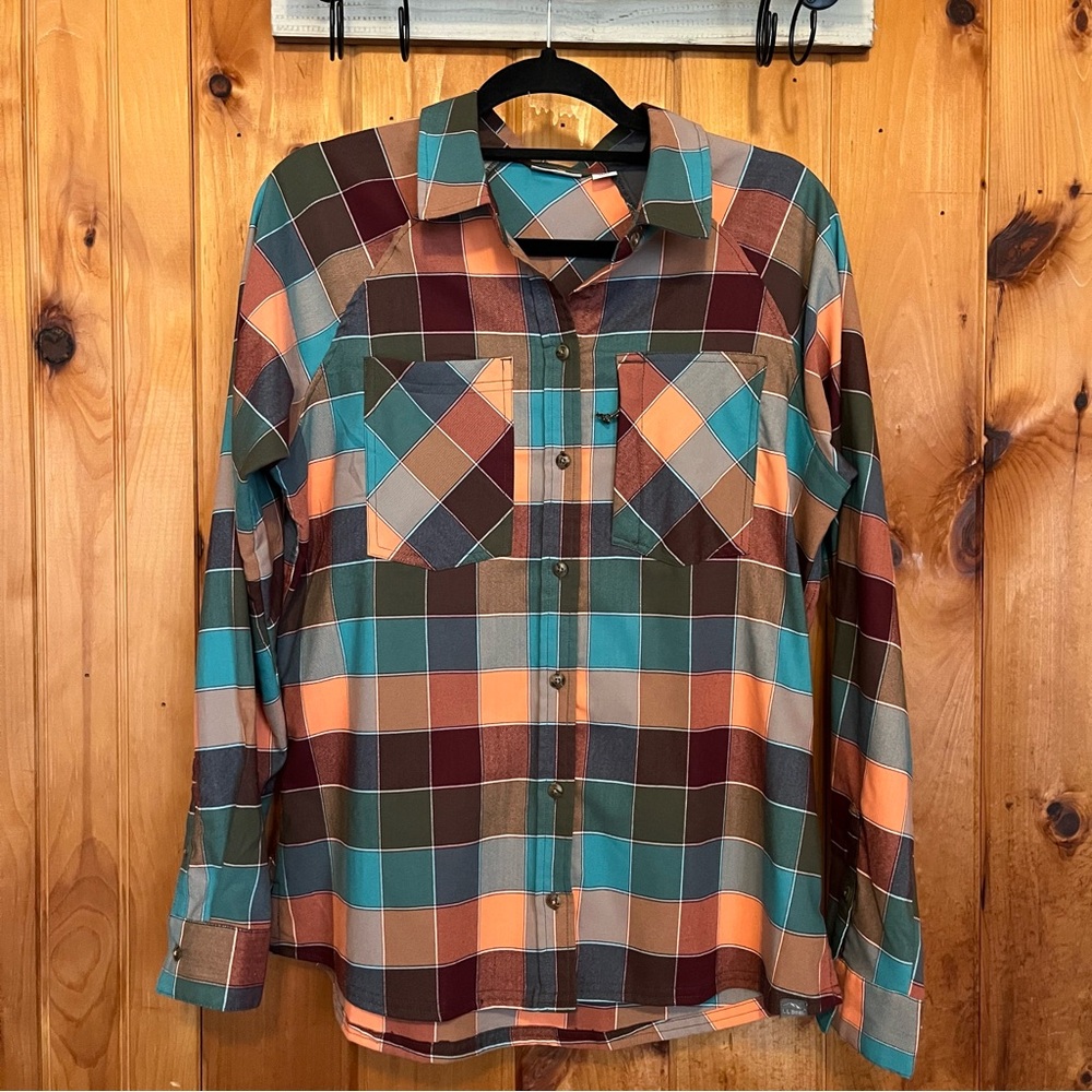 L.L. Bean Multicolor Plaid Button Down Shirt